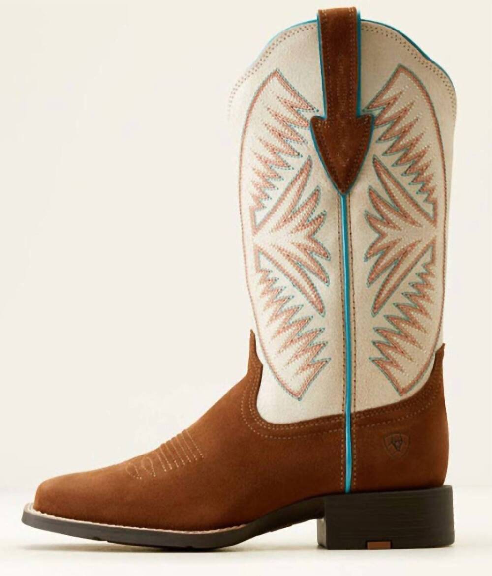 NEW ARIAT women's round up ruidoso roughout square toe boot in cedar